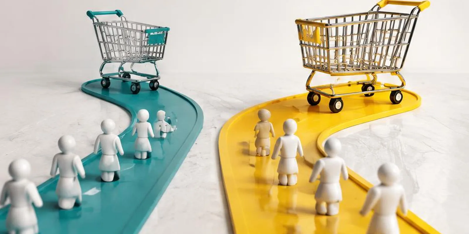 Two conversion paths leading to shopping carts