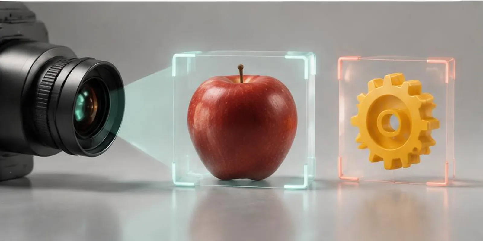 Camera inspecting objects with detection frames