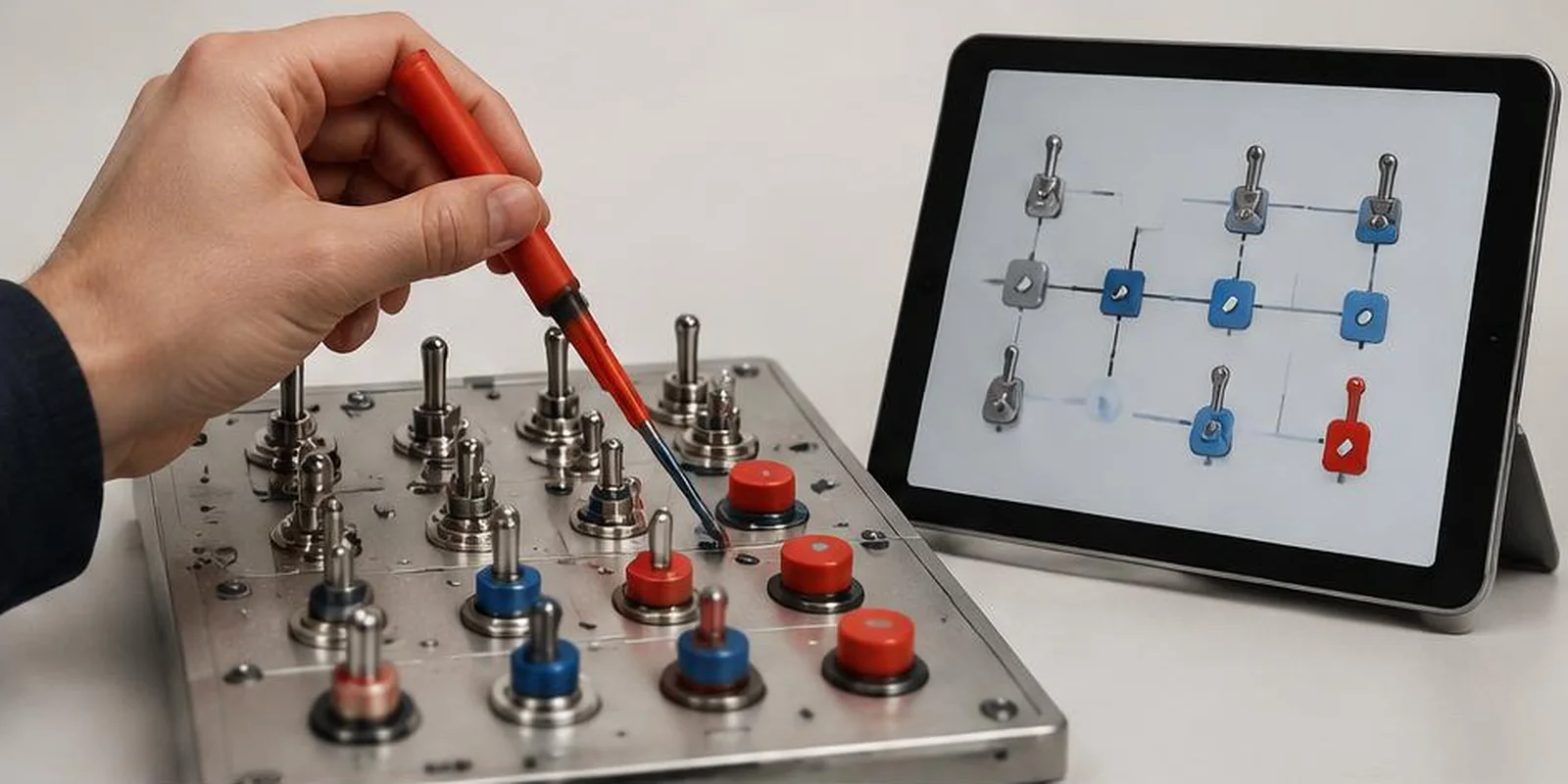 Hand inspecting manual testing controls