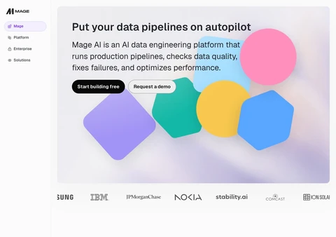 Mage AI data engineering and pipeline automation website homepage