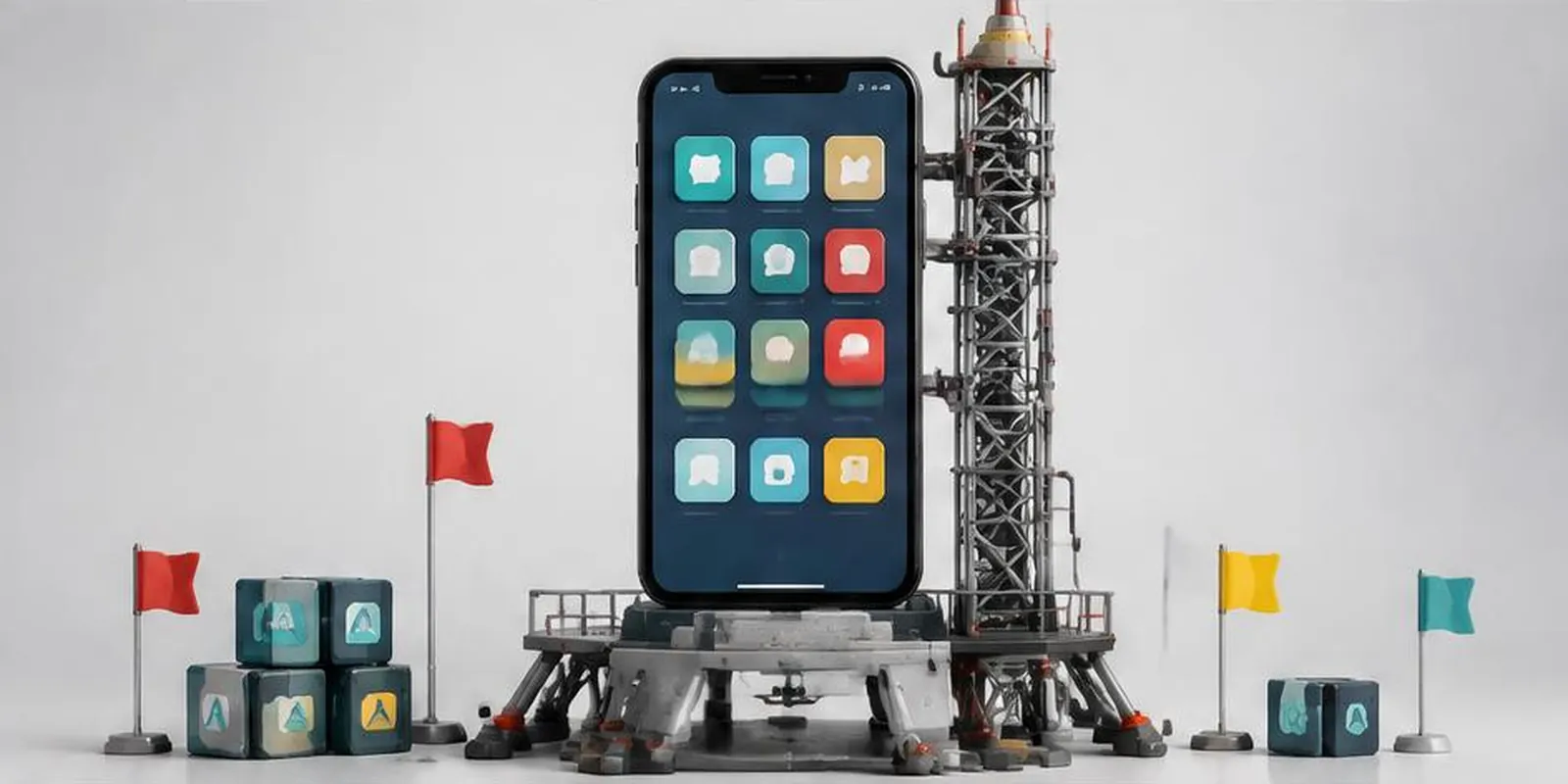 Mobile app on a launch platform with milestones